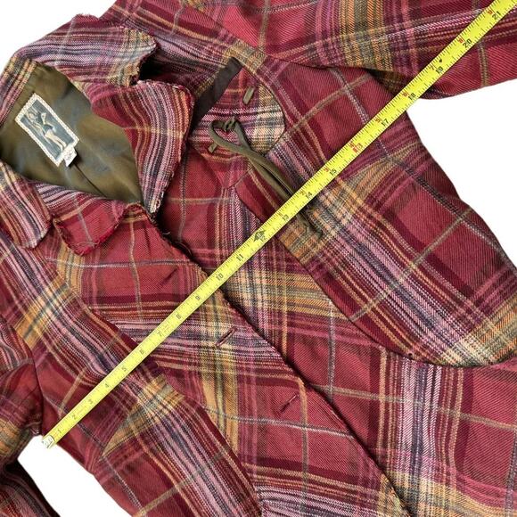 Burning Torch Plaid Boho Jacket, Cotton/Wool/Silk, Women's Size SMALL - Picture 12 of 14